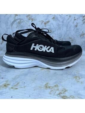Hoka ONE ONE Bondi 8 Women's Size 10 Wide Running Shoes Black Athletic Sneakers